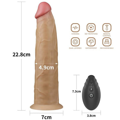 Vibratore Rotante Wireless 22 cm Silicone Platinum