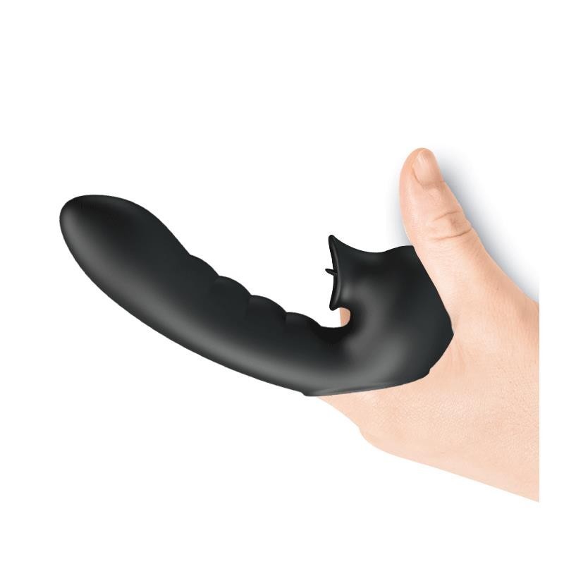 Vibratore da Dito con Lingua Vibrante