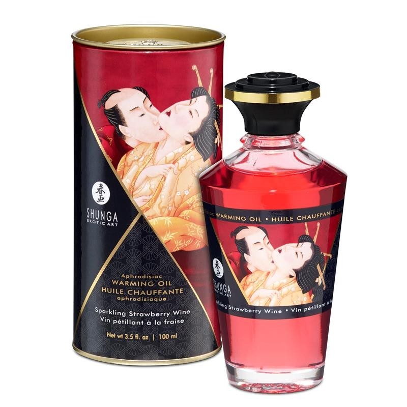 Olio per Massaggi Riscaldante Fragole e Champagne 100 ml