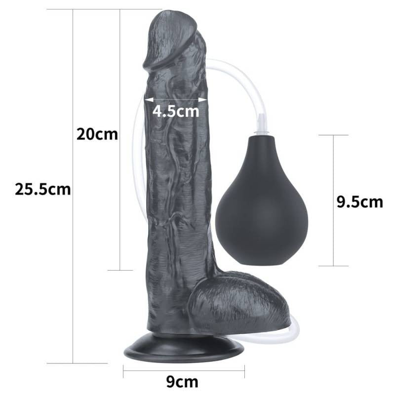 Dildo Eiaculante 25 cm Nero Squirting 10