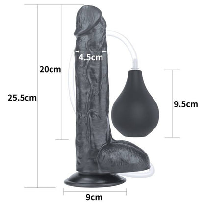 Dildo Eiaculante 25 cm Nero Squirting 10
