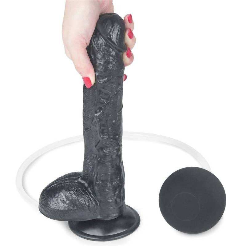 Dildo Eiaculante 25 cm Nero Squirting 10