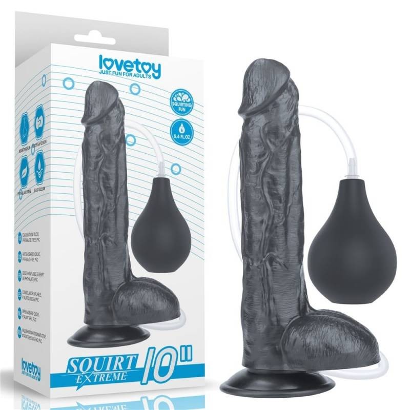 Dildo Eiaculante 25 cm Nero Squirting 10