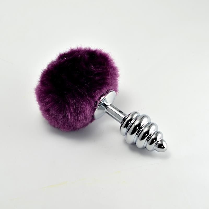 Coda Anale Pompon Spiral Viola
