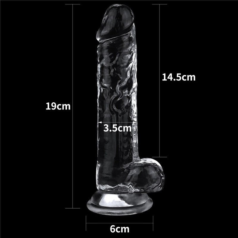 Dildo Trasparente 19 cm Jelly Clear 7.5