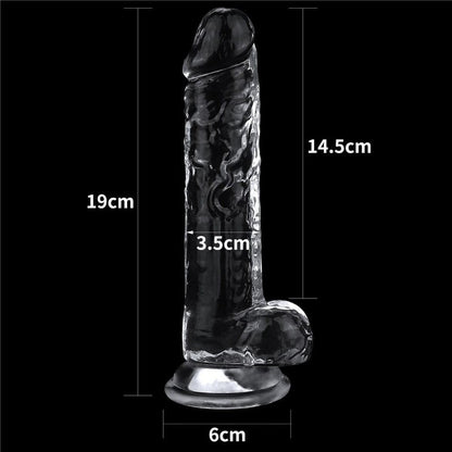Dildo Trasparente 19 cm Jelly Clear 7.5