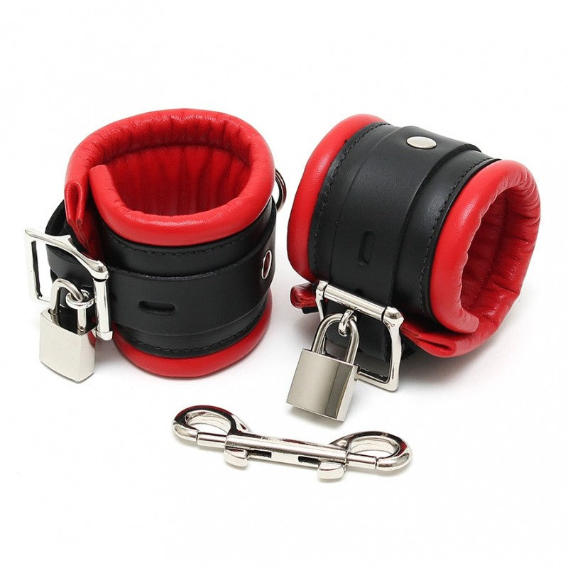 Manette Bdsm con Lucchetto Serie Lux 7 cm Rosse