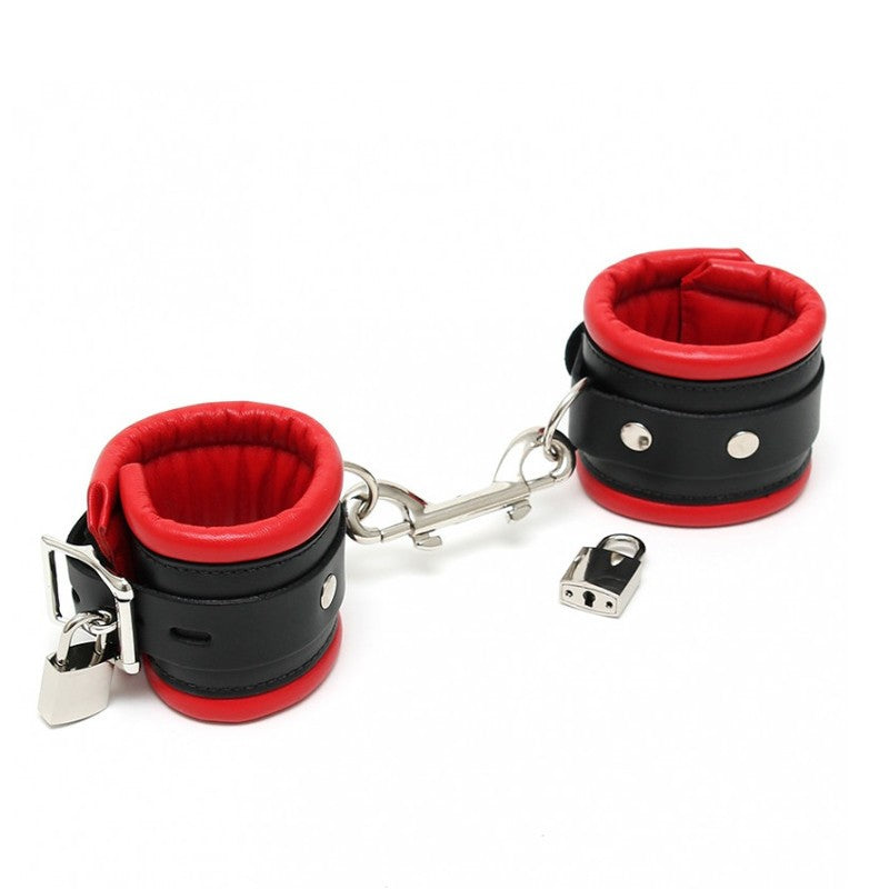 Manette Bdsm con Lucchetto Serie Lux 7 cm Rosse