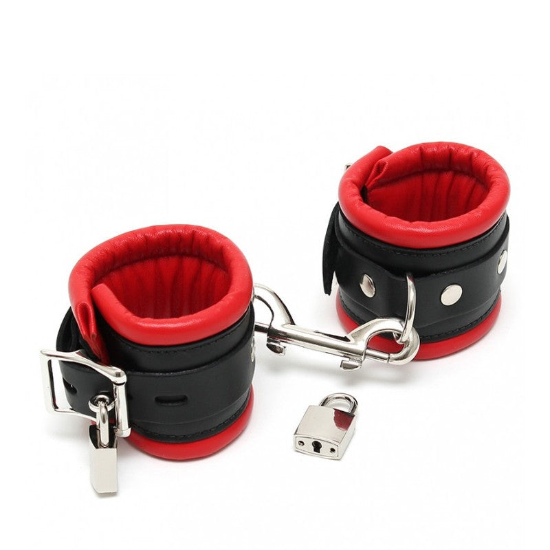 Manette Bdsm con Lucchetto Serie Lux 7 cm Rosse