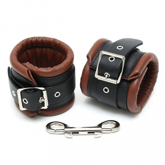 Manette Bdsm Pelle Serie Lux 7 Cm Brown
