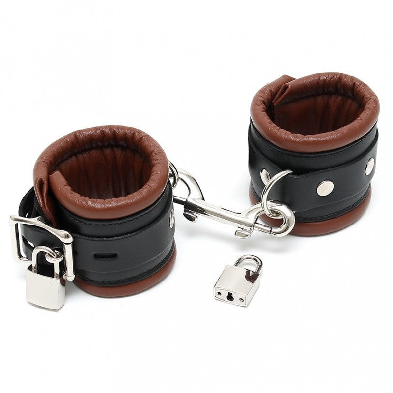 Manette Bdsm Con Lucchetto Serie Lux 7 cm Brown