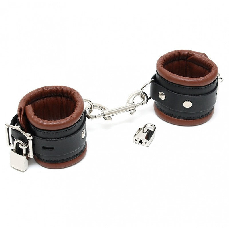 Manette Bdsm Con Lucchetto Serie Lux 7 cm Brown