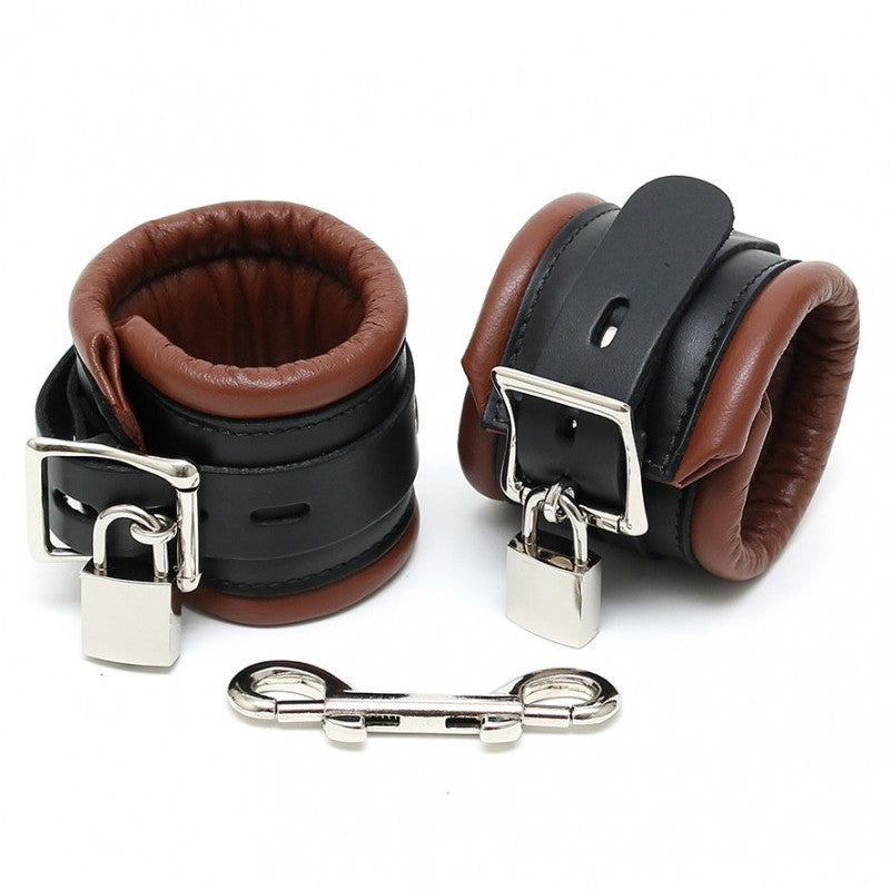 Manette Bdsm Con Lucchetto Serie Lux 7 cm Brown