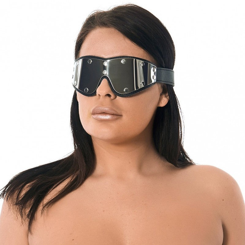 Maschera Bondage Metallo e Pelle