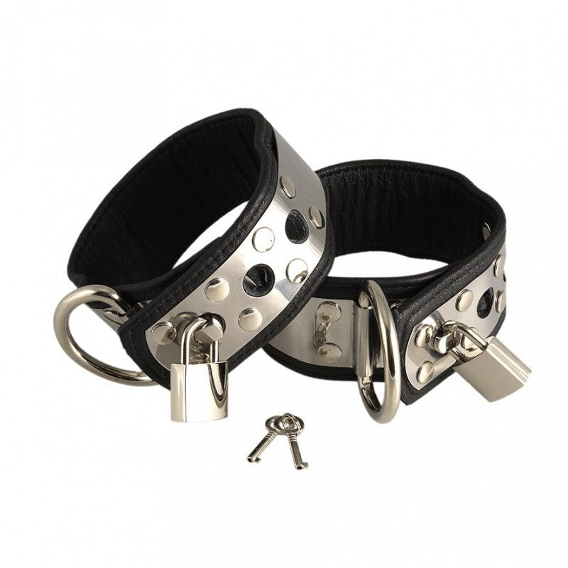 Cavigliere Bondage in Pelle e Acciaio