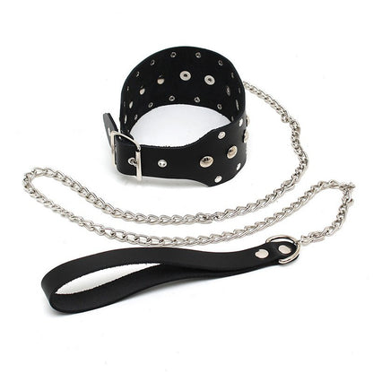Collare Bondage Vera Pelle con Guinzaglio