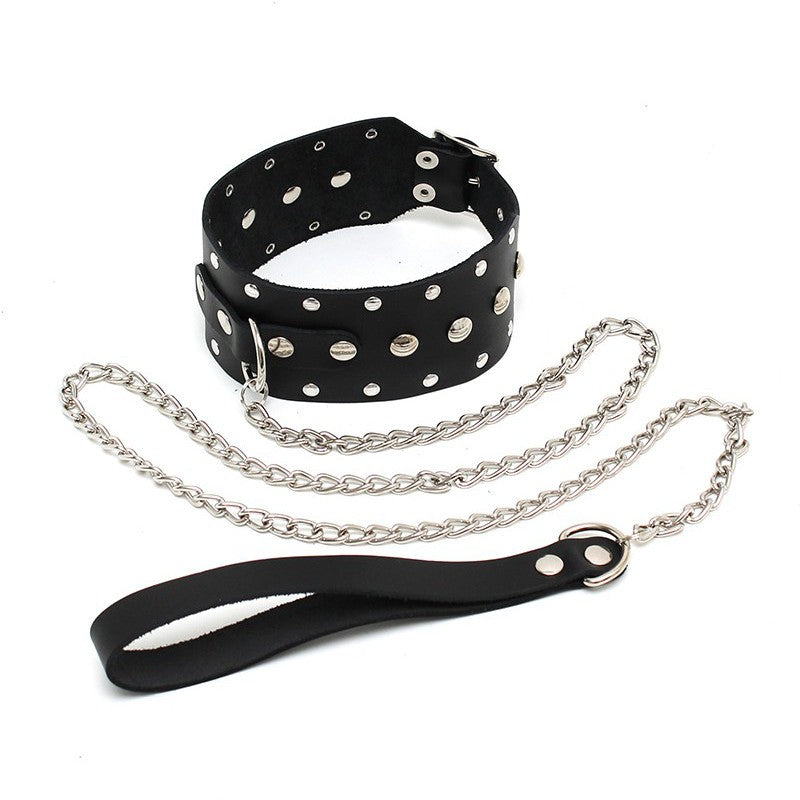 Collare Bondage Vera Pelle con Guinzaglio