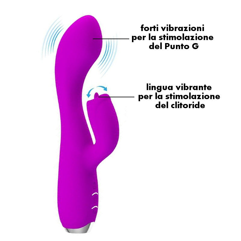 Vibratore con Lingua Vibrante 19 cm Gloria