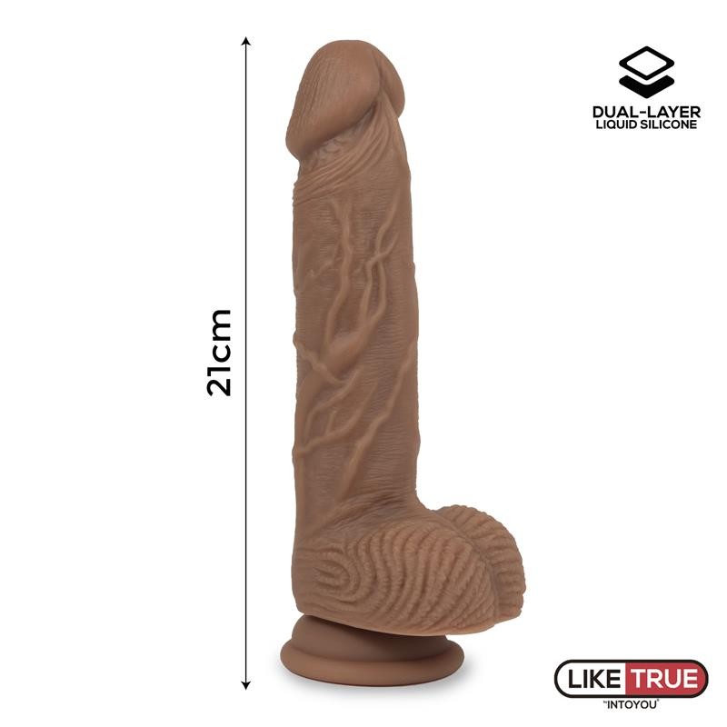 Dildo Marrone Silicone Liquido 21 cm