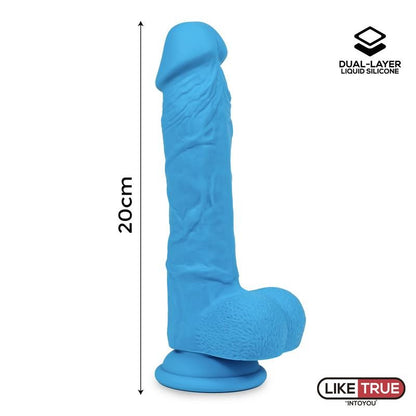 Dildo Colorato Silicone Liquido 20 cm Azzurro