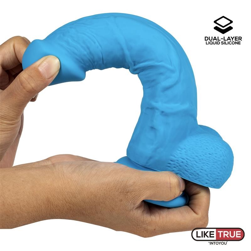 Dildo Colorato Silicone Liquido 20 cm Azzurro