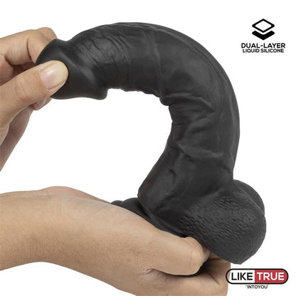Dildo Nero Silicone Liquido 20 cm