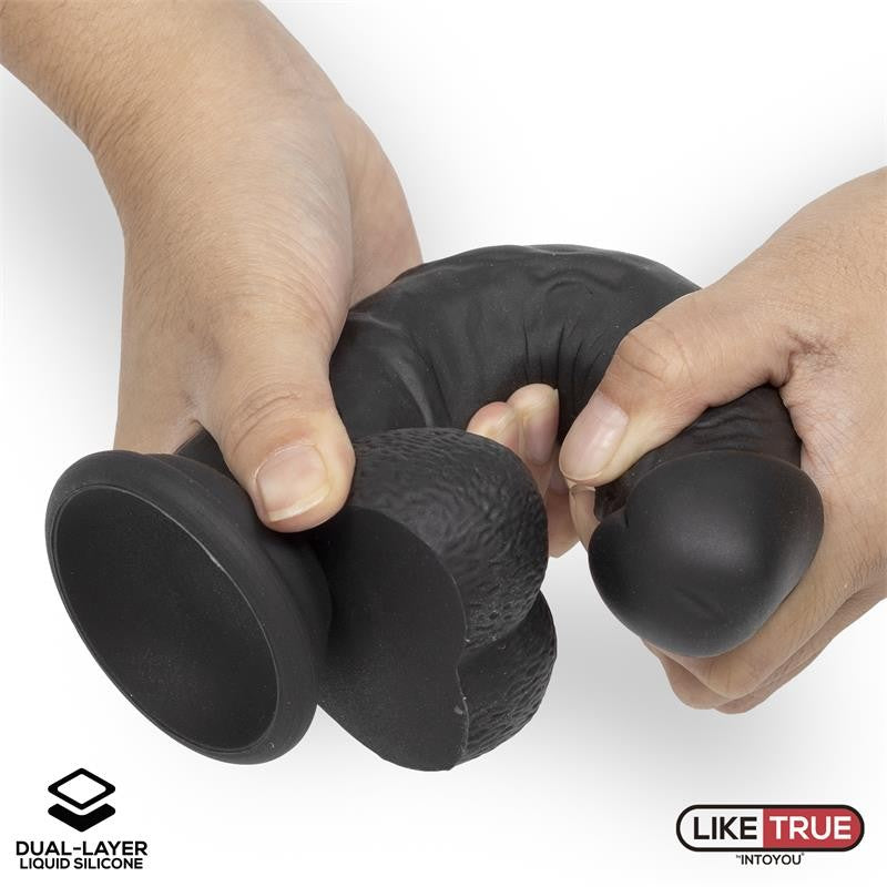 Dildo Nero Silicone Liquido 20 cm