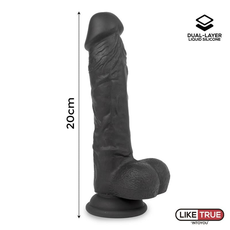 Dildo Nero Silicone Liquido 20 cm