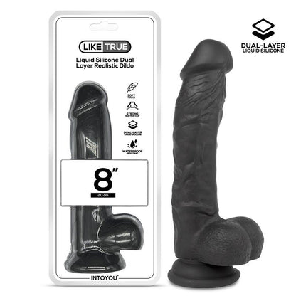Dildo Nero Silicone Liquido 20 cm