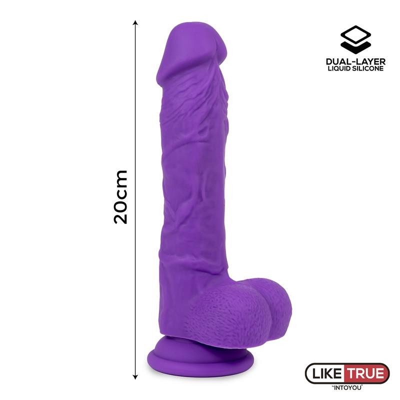 Dildo Colorato Silicone Liquido 20 cm Viola