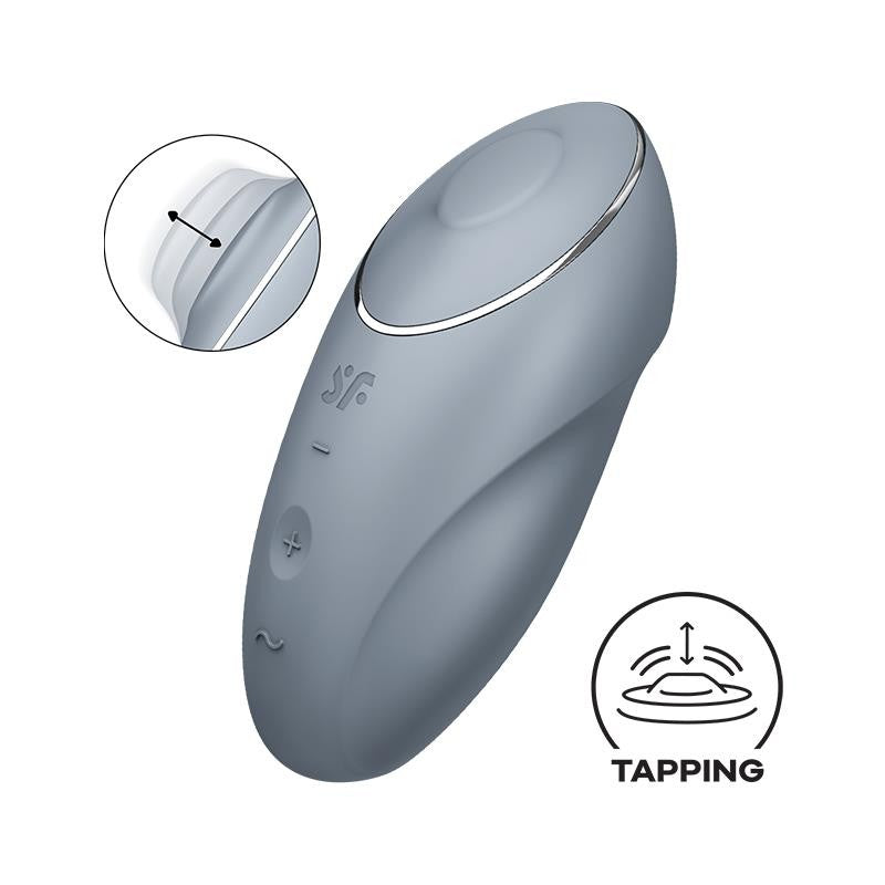 Vibratore e Pulsatore Satisfyer Tap e Climax Grigio