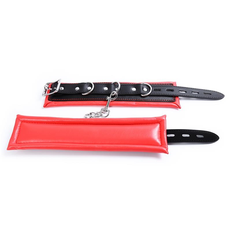 Cavigliere Bondage Imbottite Nero Rosso