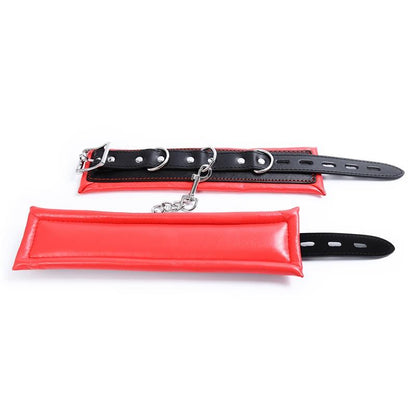 Cavigliere Bondage Imbottite Nero Rosso
