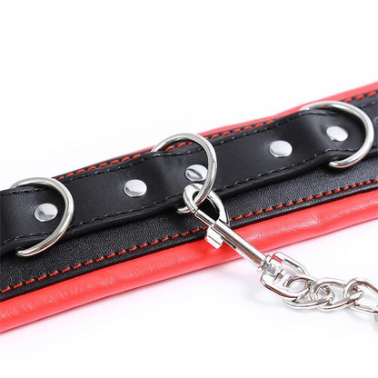 Cavigliere Bondage Imbottite Nero Rosso