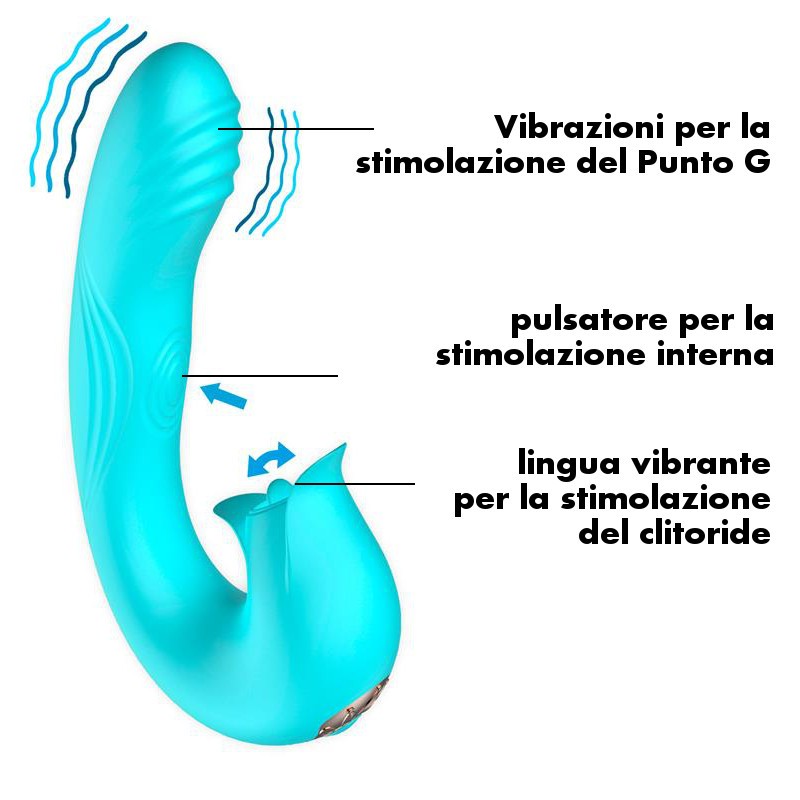 Vibratore Pulsatore Lingua Vibrante 16 cm Hydra