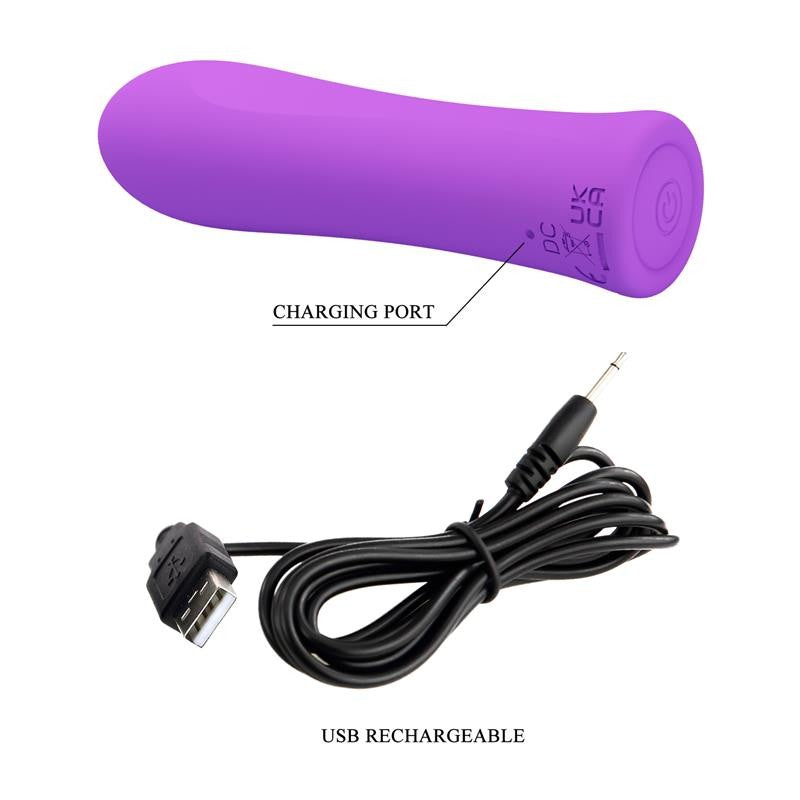 Piccolo Vibratore Ricaricabile 10 cm Alfreda Viola