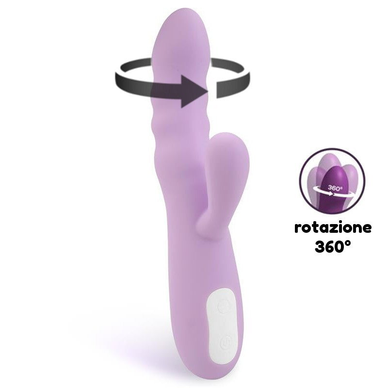 Vibratore Rabbit Rotante 360° 19 cm Brightlavender