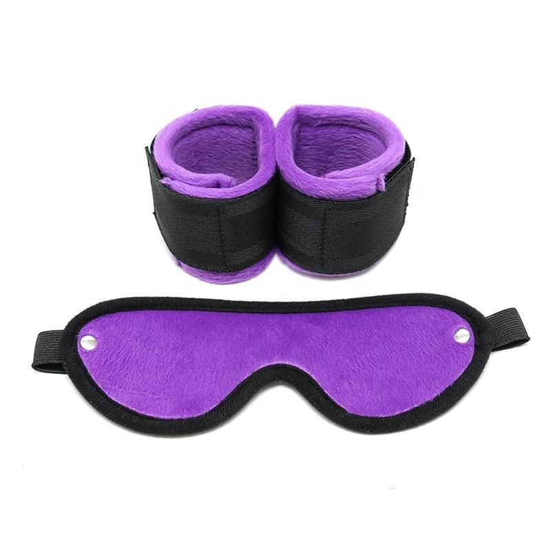 Manette Bondage con Maschera Oscurante Viola