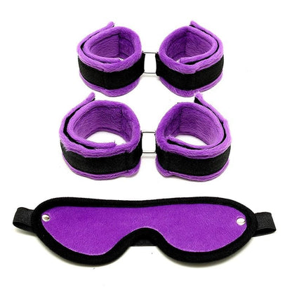 Kit Bondage Soft Manette Cavigliere Mascherina Viola