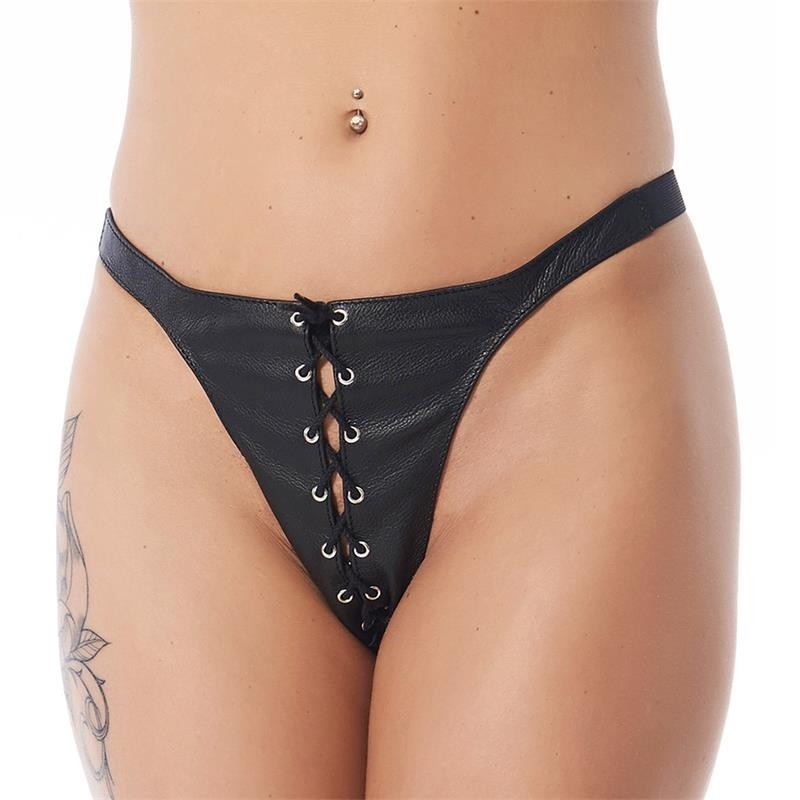 Perizoma In Pelle Donna Con Stringatura