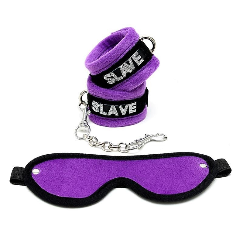 Manette e Mascherina Bondage Soft Viola