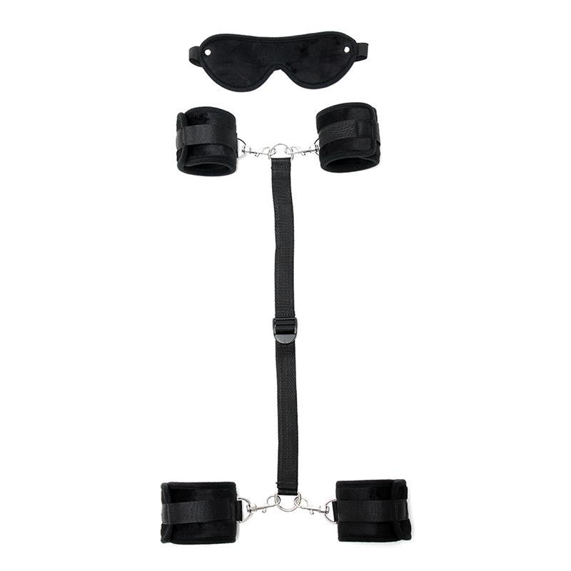 Costrittore Bdsm Manette e Cavigliere Nero