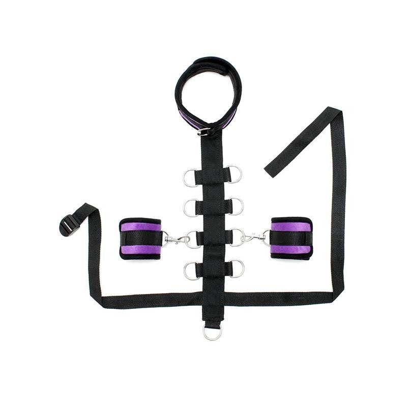Costrittore Bondage Collare e Manette Viola