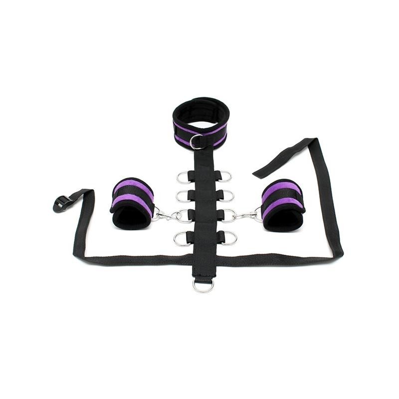 Costrittore Bondage Collare e Manette Viola