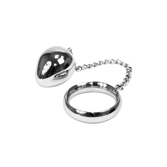 Cock Ring con Plug Anale 4,5 cm Acciaio