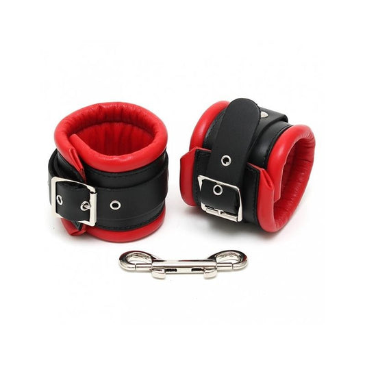Cavigliere Bdsm Pelle Serie Lux 7 cm Rosse