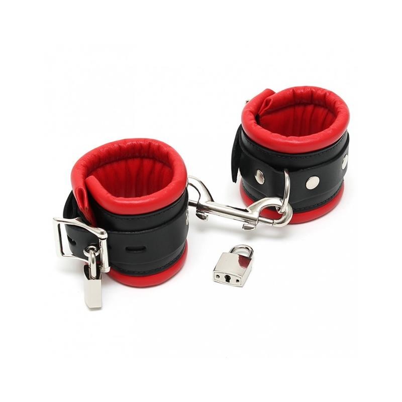 Cavigliere Bdsm con Lucchetto Serie Lux 7 cm Rosse