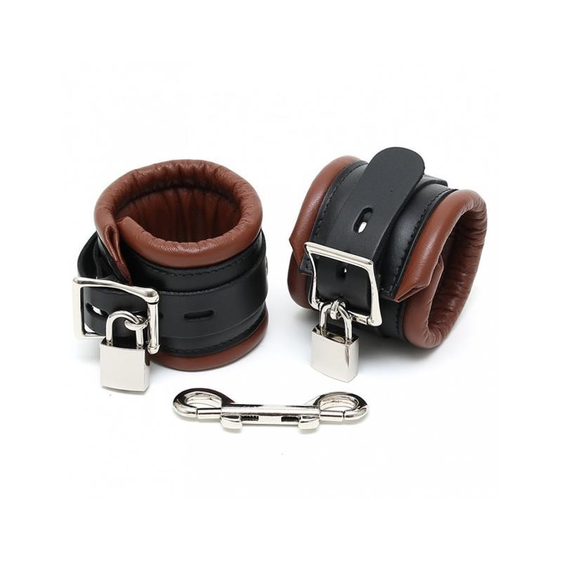 Cavigliere Bdsm con Lucchetto Serie Lux 7 cm Brown