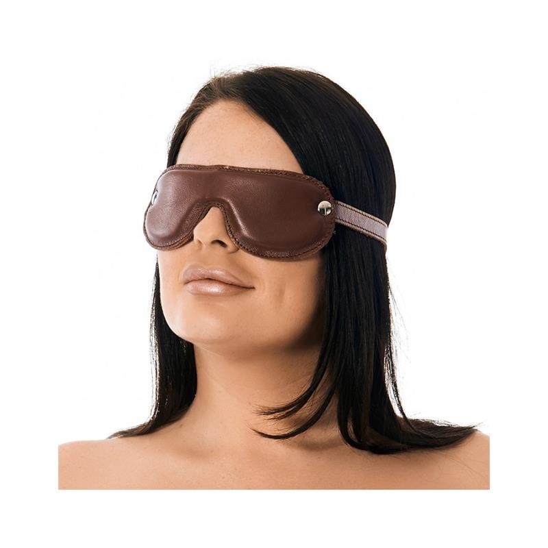 Mascherina Bondage Oscurante Vera Pelle Blindfold Brown