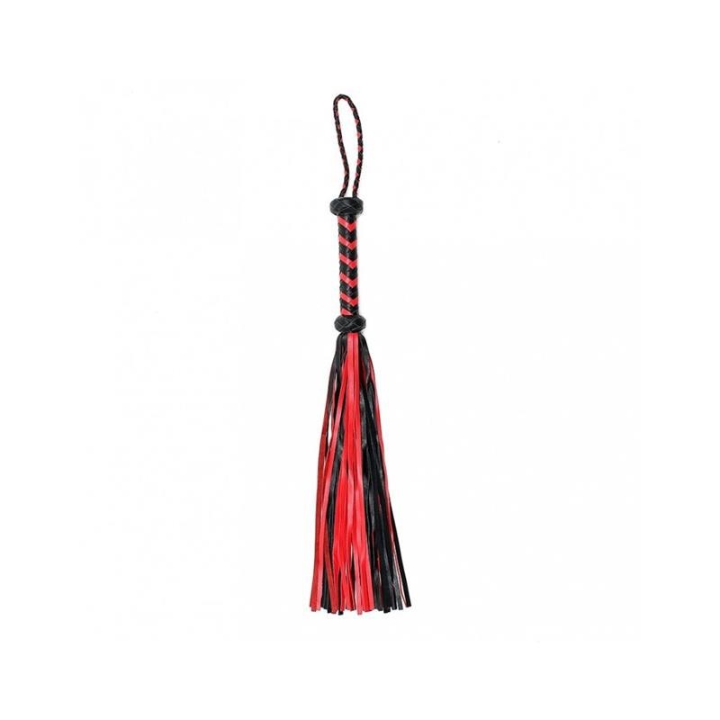 Frustino Sadomaso Vera Pelle 50 cm Rosso Nero